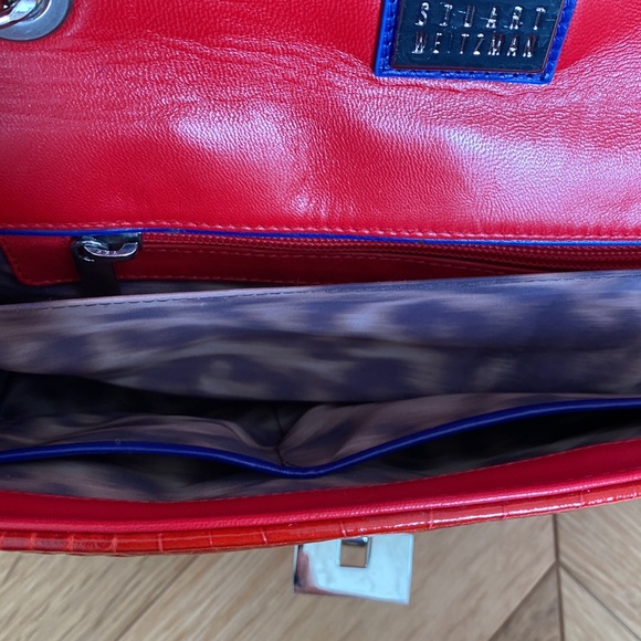 Stuart Weitzman beautiful red croco handbag and high heel sandals - Picture 9 of 10